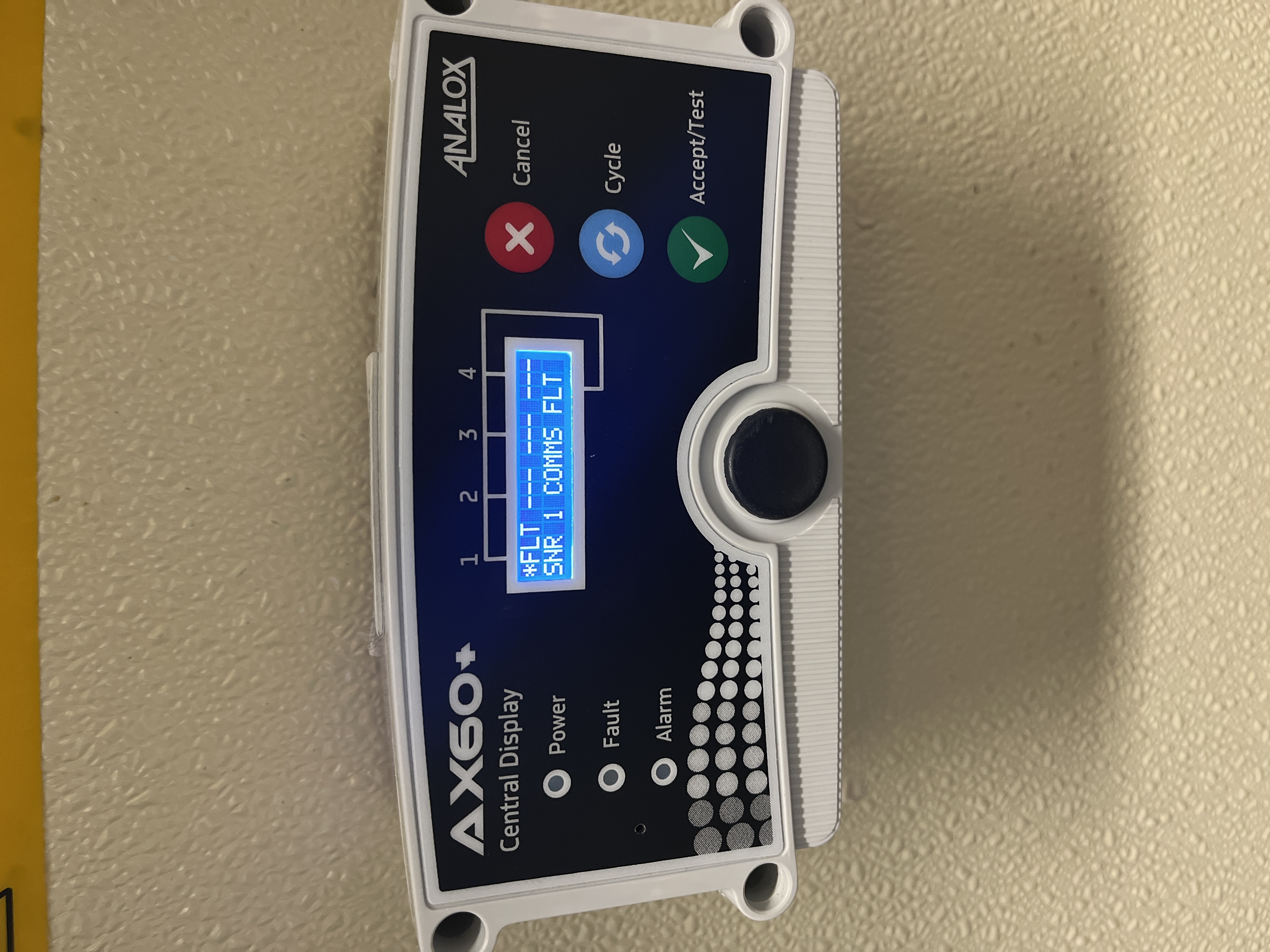 Installed carbon-dioxide monitoring central display during field setup